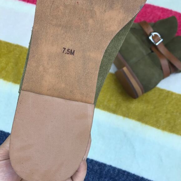 Jeffrey Campbell x Free People Suede Wrap Ankle Boot Olive Green - Picture 5 of 6